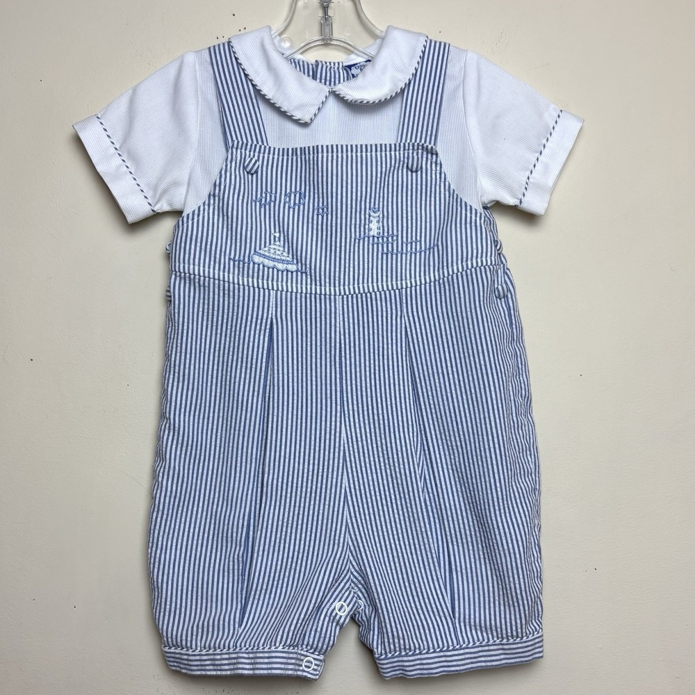 Baby Boy Bodysuit Outfit One-Piece Carriage Boutiques Sailboat Lighthouse 18 M